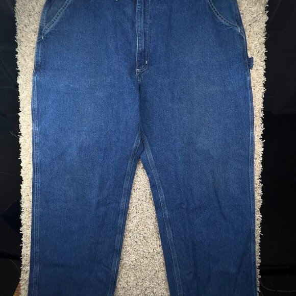 Carhartt Men Size 44x30 (ACTL 42x29) Dungaree Fit B13 DST Carpenter Denim Jeans - Picture 1 of 16
